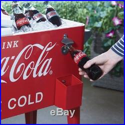 Red Nostalgic Coca Cola Cooler on Wheels 80 Qt Ice Chest Party Events Man Cave