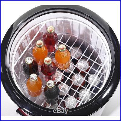 Red Retro Rolling Party Beverage Cooler, 60 Can Electric Barrel Drink Fridge