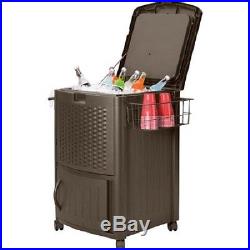 Resin Wicker Outdoor Cooler 77 Quart Patio Deck Ice Chest Portable Pool Bar NEW