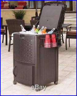 Resin Wicker Outdoor Cooler 77 Quart Patio Deck Ice Chest Portable Pool Bar NEW
