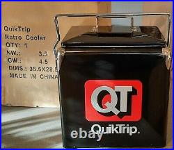 Retro QuickTrip QT Metal Picnic Vintage Cooler 12 x 9 x 14 NIB withBottle Opener