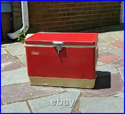Retro Red Coleman Cooler Ice Chest Picnic Camping Beach Decor Prop Local Pickup