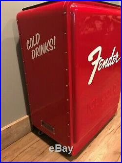 Roadside Relics Fender Guitar Vintage Cooler Mancave Garage Ice chest Soda