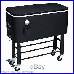 Rolling Cooler Large Portable Capacity Ice Chest Party Outdoor Patio Deck Drink