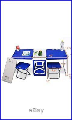Rolling Cooler Picnic Table Multi Function for Picnic Fishing Portable Storage