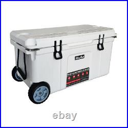 Rolling Ice Chest Cooler Camping Insulated Lockable Cooler with Wheel -79 Quart