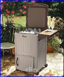Rolling Outdoor Patio Beverage Drink Cooler BBQ Party Entertaining Storage New