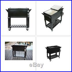 Rolling Patio Cooler Steel Frame Powder Coated Rust Resistant Water Proof Cart