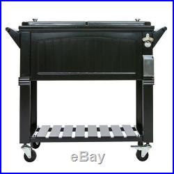 Rolling Patio Cooler Steel Frame Powder Coated Rust Resistant Water Proof Cart