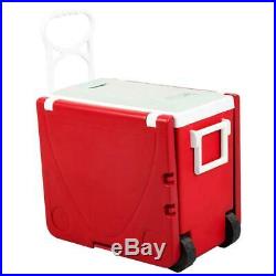 Rolling Picnic Cooler Multi Functional Ice Chest Table & 2 Chairs Camp Furniture