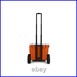 RovR 45DROLLRW Rolling Outdoor Insulated Cooler with Wheels, 45 Quart, Orange