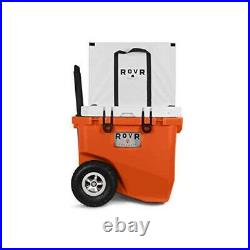 RovR 45DROLLRW Rolling Outdoor Insulated Cooler with Wheels, 45 Quart, Orange