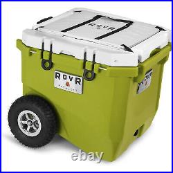 RovR 45MROLLRW Rolling Outdoor Insulated Cooler with Wheels, 45 Quart, White