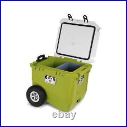 RovR RollR Portable Rolling Insulated Cooler with Wheels, 45 Quart, Green (Used)