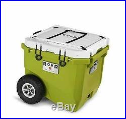 RovR RollR Portable Rolling Outdoor Insulated Cooler with Wheels, 45 Quart, Green