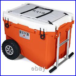 RovR RollR Portable Rolling Outside Insulated Cooler with Wheels, 60 Qt, Desert