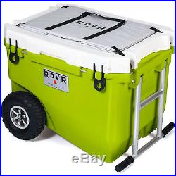 RovR RollR Portable Rolling Outside Insulated Cooler with Wheels, 60 Quart, Moss