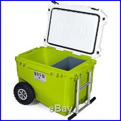 RovR RollR Portable Rolling Outside Insulated Cooler with Wheels, 60 Quart, Moss