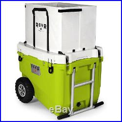 RovR RollR Rolling Outside Insulated Cooler with Wheels, 60 Quart, Moss(Damaged)