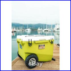 RovR RollR Rolling Outside Insulated Cooler with Wheels, 60 Quart (Open Box)