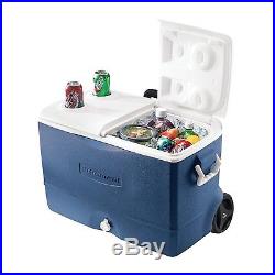 Rubbermaid Extreme 5-Day Wheeled Ice Chest Rolling Cooler 50-Quart Blue FG2A9