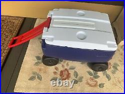 Rubbermaid Pepsi Cooler Wagon 4 Wheels Picnic Buggy Ice Chest 48 Quart Blue