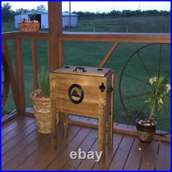 Rustic Outdoor Beverage Cooler for Patio 45 Qt. Rustic Brown Backyard Expr