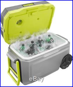 Ryobi 50 Qt Cooling Cooler Fits Tall Items P102 Battery Charger Wheels Handle