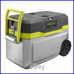 Ryobi Chest Cooler 50 Qt Cooling Box With Wheels for Outdoor Camping Tailgating