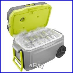 Ryobi Chest Cooler 50 Qt Cooling Box With Wheels for Outdoor Camping Tailgating