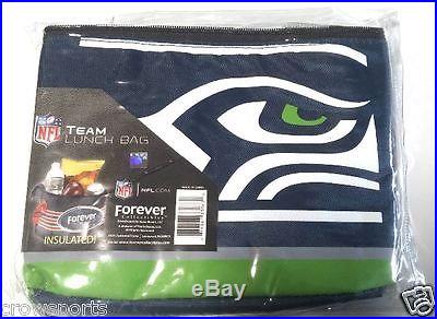 SEATTLE SEAHAWKS BIG LOGO LUNCH BAG TOTE 6 PACK COOLER TAILGATING NFL NEW