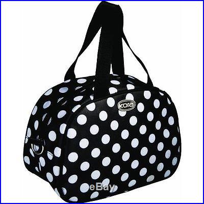 Sachi Kora Insulated Lunch Tote Bag No. K1-063 Black with polka dots
