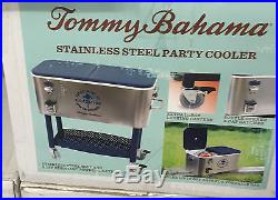 Sale Tommy Bahama 77 Quart Stainless Steel Party Cooler with Storage Tray New