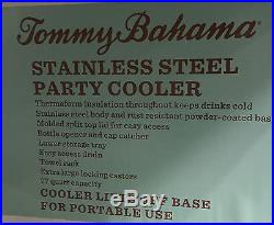 Sale Tommy Bahama 77 Quart Stainless Steel Party Cooler with Storage Tray New