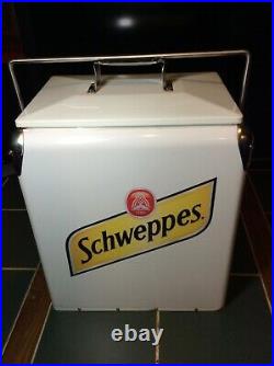 Schweppes Ginger Ale Retro Ice Chest Cooler w Bottle Opener Soda Pop Advertising