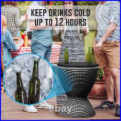 SereneLife Outdoor Cool Bar Table, 7.5 Gallon Beer and Wine Cooler, Patio Fur