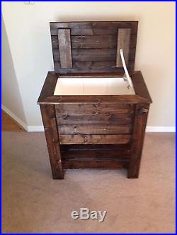 Stained wood cooler stand