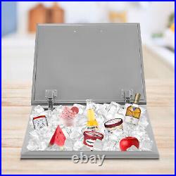 Stainless Steel Drop in Ice Chest Drop in Cooler with Hinged Cover Wine Cooler