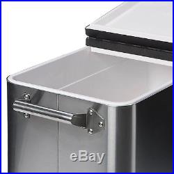 Stainless Steel Trinity Cooler Shelf Beverage Party Standing Rolling Outdoor New