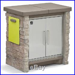 Stone Front Patio Cooling & Storage Cooler Insulated Ice Stainless Steel & Resin