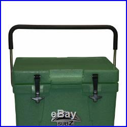 Sub Z 23 Quart Double Wall Insulated Portable Cooler with Handle, Forest Green