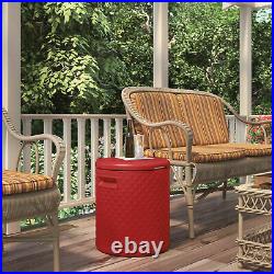 Suncast 54 Quart 60 Can Round Outdoor Patio Cooler, Side Table, & Stool (2 Pack)