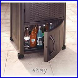 Suncast 77 Qt. Resin Wicker Cooler with Cabinet
