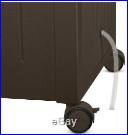 Suncast 77 Qt. Resin Wicker Cooler with Cabinet Leak/Stain Resistant Side Basket
