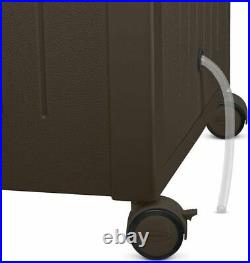 Suncast Cooler Cabinet Wicker Drainage Tube Side Towel Bar Durable Resin 77 Qt