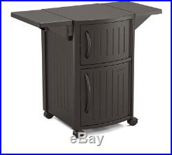 Suncast Serving Station Cabinet Storage Resin Weather Resistant Outdoor Patio