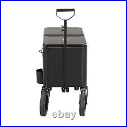 Sunjoy A601006600 Audrey 60 Quart Cooler Cart, Black Sunjoy