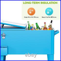 TAUS Ice Chest Cart Cooler Cart withBottle Opener Drainage, Portable Patio Cooler