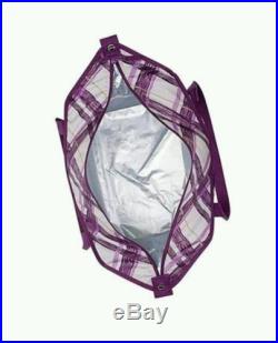 Thirty One 31 Fresh Market Thermal Tote bag in NEW PLUM PLAID (no monogram)