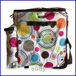 Thirty-One Insulated Rolling Cooler Tote on Wheels, Colorful Polka Dots Pattern